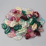 Glass Pendants, with Gold Sands, Leaf Charms, Mixed Color, 28x17x3.5mm, Hole: 1.2mm(GLAA-WH0030-19)