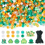 DIY Jewelry Kits, Including Plastic Bead and Alloy Enamel Pendants, Mixed Color, 9x6mm, Hole: 3.8mm(DIY-PJ0001-40)