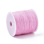 Nylon Thread, Chinese Knotting Cord, Pearl Pink, 1mm, about 284.33 yards(260m)/roll(NWIR-Q009A-034)