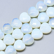 Opalite Beads Strands, Faceted, Heart, 14.5~15x15~15.5x7~8mm, Hole: 1.2mm, about 14pcs/strand, 7.6 inch(G-S357-E02-15)