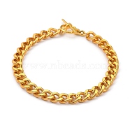 Men's Aluminum Curb Chain, Twisted Chain Bracelets, with Alloy Toggle Clasps, Golden, 7-5/8 inch(19.5cm)(BJEW-JB05412)