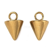 Ion Plating(IP) 201 Stainless Steel Charms, Cone Charm, Real 18K Gold Plated, 9x6mm, Hole: 1.8mm(STAS-M323-30G-1)