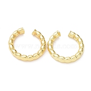 Rack Plating Brass Nodular Cuff Earrings for Women, Long-Lasting Plated, Lead Free & Cadmium Free, Real 18K Gold Plated, 30x5~5.5mm(EJEW-G352-07G)
