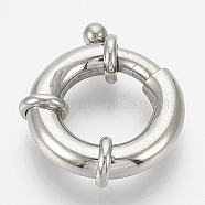 304 Stainless Steel Spring Ring Clasps, Ring, Stainless Steel Color, 22x19x6mm, Inner Diameter: 10mm(STAS-T033-04)