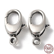 925 Thailand Sterling Silver Lobster Claw Clasps, with 925 Stamp, Antique Silver, 14.5x8x4.5mm, Hole: 1.6mm(STER-D003-49P)