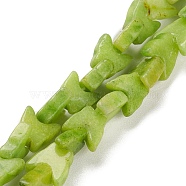 Natural Howlite Beads Strands, Dye, Butterfly, Yellow Green, 9.5x10x3.8~4.3mm, Hole: 0.7mm, about 48~54pcs/strand, 13.90''~14.57''(35.3~37cm)(TURQ-K006-01B)