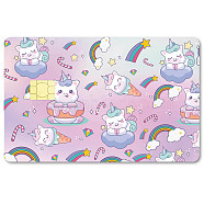 PVC Plastic Waterproof Card Stickers, Self-adhesion Card Skin for Bank Card Decor, Rectangle, Unicorn, 186.3x137.3mm(DIY-WH0432-075)