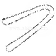201 Stainless Steel Ball Chain Necklaces, Stainless Steel Color, 23.2 inch(59cm), 3mm(STAS-T040-PJ210)