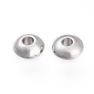 202 Stainless Steel Spacer Beads, Rondelle, Stainless Steel Color, 6x3mm, Hole: 2mm(STAS-L232-070B-P)