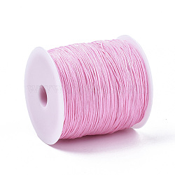 Nylon Thread, Chinese Knotting Cord, Pearl Pink, 1mm, about 284.33 yards(260m)/roll(NWIR-Q009A-034)