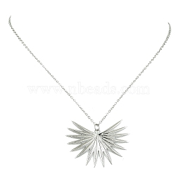 304 Stainless Steel Pendant Necklace for Women, Sun, 17.60 inch(44.7cm), pendant: 31x42.5mm(NJEW-JN04387-05)