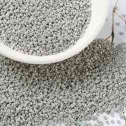 MIYUKI Round Rocailles Beads, Japanese Seed Beads, (RR1866) Opaque Gray Luster, 15/0, 1.5mm, Hole: 0.7mm, about 5555pcs/10g(X-SEED-G009-RR1866)