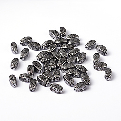 Antique Acrylic Beads, Barrel, Antique Silver Plated, 13x7x7mm, Hole: 1.5mm, about 1150pcs/500g(PLS012Y)