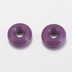Rubber O Rings, Donut Spacer Beads, Fit European Clip Stopper Beads, Purple, 2mm(X-KY-G005-02B)