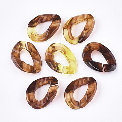 Acrylic Linking Rings, Quick Link Connectors, For Curb Chains Making, Imitation Gemstone, Oval, Chocolate, 24x17x5mm, Inner Measure: 12x6mm, about 590pcs/500g(OACR-T006-162C)