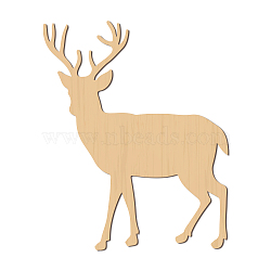 Laser Cut Wooden Wall Sculpture, Torus Wall Art, Home Decor Meditation Symbol, Deer, BurlyWood, 25x20cm(WOOD-WH0113-045)