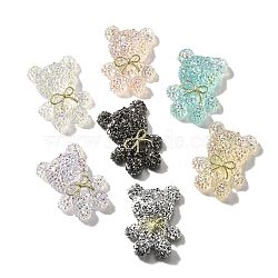 Alloy with Resin Cabochons, Sugar Bear, Bear, 32.5x24.5x9.5mm(CRES-D277-10)