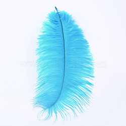 Ostrich Feather Costume Accessories, Dyed, Deep Sky Blue, 20~25m(FIND-R036-B-10)