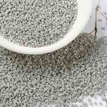 MIYUKI Round Rocailles Beads, Japanese Seed Beads, (RR1866) Opaque Gray Luster, 15/0, 1.5mm, Hole: 0.7mm, about 5555pcs/10g