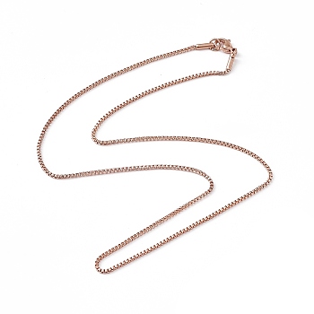 304 Stainless Steel Box Chain Necklaces for Men Women, Rose Gold, 18.50 inch(47cm)