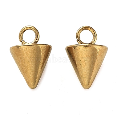 Real 18K Gold Plated Cone 201 Stainless Steel Charms