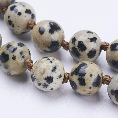 Natural Dalmatian Jasper Beaded Necklaces(NJEW-P202-36-A33)-2
