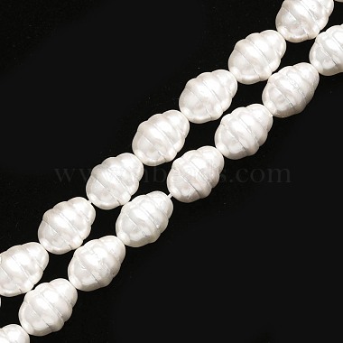 Snow Oval Shell Pearl Beads