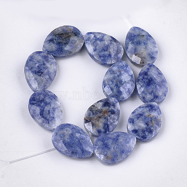 Perles de jaspe tache bleue naturelle(X-G-S354-10)-2