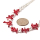 Dyed Synthetic Red Coral Chips & Natural Shell Pearl Graduated Beaded Necklaces for Women(NJEW-TA00065)-4