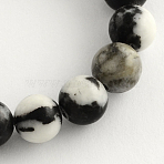 Round Natural Zebra Jasper Beads Strands, 4.5mm, Hole: 0.8mm, about 85~90pcs/strand, 14.5 inch(G-R253-4mm)