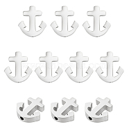 10Pcs 304 Stainless Steel Beads, Anchor, Stainless Steel Color, 14.5x14x3mm, Hole: 1.8mm(STAS-UN0047-94)