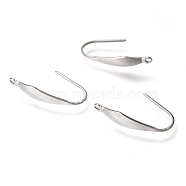 Tarnish Resistant 316 Surgical Stainless Steel Earring Hooks, with Vertical Loop, Ear Wire, Stainless Steel Color, 20.5x4.5mm, Hole: 1.2mm(X-STAS-Z034-10P)