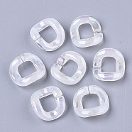 Transparent Acrylic Linking Rings, AB Color Plated, Imitation Gemstone Style, Quick Link Connectors, For Jewelry Curb Chains Making, Twist, Clear AB, 19x19x6mm, Inner Diameter: 10mm(PACR-R246-015)