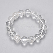 Natural Quartz Crystal Beaded Stretch Bracelets, Round, 2-1/8 inch(55mm), Bead: 8~9mm(BJEW-Q692-46-8mm)