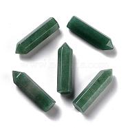 Natural Green Aventurine Pointed Beads, Healing Stones, Reiki Energy Balancing Meditation Therapy Wand, No Hole/Undrilled, For Wire Wrapped Pendant Making, Bullet, 36.5~40x10~11mm(G-G795-02-02A)