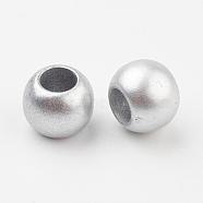 CCB Plastic Beads, Rondelle, Matte Silver, 10x8mm, Hole: 5mm(CCB-P003-05MS)