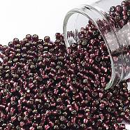 TOHO Round Seed Beads, Japanese Seed Beads, (26CF) Silver Lined Frost Amethyst, 11/0, 2.2mm, Hole: 0.8mm, about 5555pcs/50g(SEED-XTR11-0026CF)