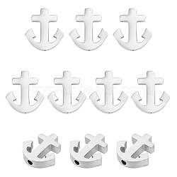 10Pcs 304 Stainless Steel Beads, Anchor, Stainless Steel Color, 14.5x14x3mm, Hole: 1.8mm(STAS-UN0047-94)