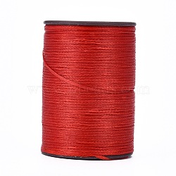 Flat Waxed Thread String, Micro Macrame Cord, for Leather Sewing Stitching, Red, 0.8mm, about 109.36 yards(100m)/roll(X-YC-P003-A11)