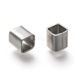 304 Stainless Steel Open Quick Link Connectors, Rectangle, Stainless Steel Color, 5.1x5.2x5.8mm, Inner Diameter: 4.2x4.3mm(STAS-P264-05P-B)