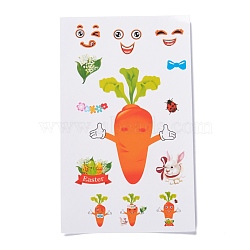 Easter Theme Paper Gift Tag Self-Adhesive Stickers, for Gift Packaging and Party Decoration, Radish Pattern, 18x11x0.02cm(DIY-K034-01D)