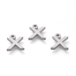 304 Stainless Steel Pendants, Matte Style, Greek Alphabet, Stainless Steel Color, Letter.C, 9.5x8x1.5mm, Hole: 1.5mm(STAS-A045-05P)