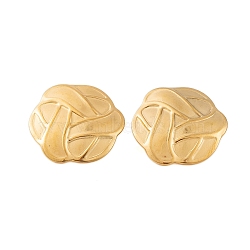 Ion Plating(IP) 304 Stainless Steel Stud Earrings for Women, Flower, Real 18K Gold Plated, 24.5x25mm(EJEW-P279-56G)