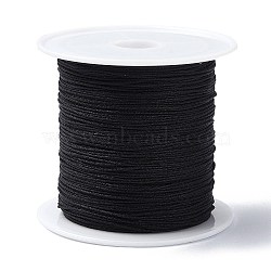 Nylon Chinese Knot Cord, Nylon Jewelry Cord for Jewelry Making, Black, 0.4mm, about 28~30m/roll(X-NWIR-C003-02O)