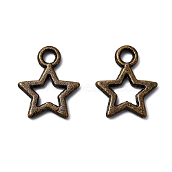 Tibetan Style Alloy Pendants, Lead Free and Cadmium Free, Antique Bronze, 10mm wide, Star, 12mm long, hole: 2mm(MLF0037Y)