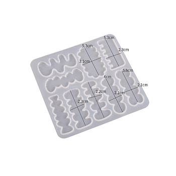 DIY Silicone Irregular Cabochon Molds, Resin Casting Molds, for UV Resin, Epoxy Resin Hair Accessories Making, White, 135x135x3mm