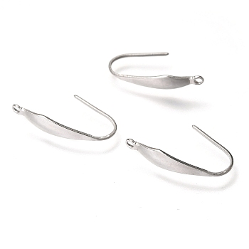 Tarnish Resistant 316 Surgical Stainless Steel Earring Hooks, with Vertical Loop, Ear Wire, Stainless Steel Color, 20.5x4.5mm, Hole: 1.2mm