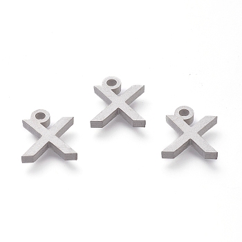 304 Stainless Steel Pendants, Matte Style, Greek Alphabet, Stainless Steel Color, Letter.C, 9.5x8x1.5mm, Hole: 1.5mm