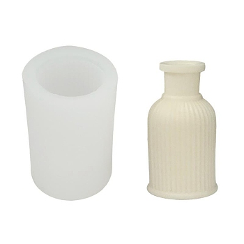 Grooved Vase Food Grade Silicone Molds, Resin Casting Molds, for UV Resin, Epoxy Resin Craft Making, White, 79x53mm, Inner Diameter: 40mm