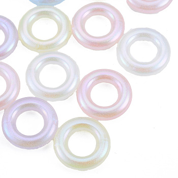Plating Acrylic Linking Rings, Pearlized, Ring, Mixed Color, 23.5x5.5mm, Inner Diameter: 11.5mm